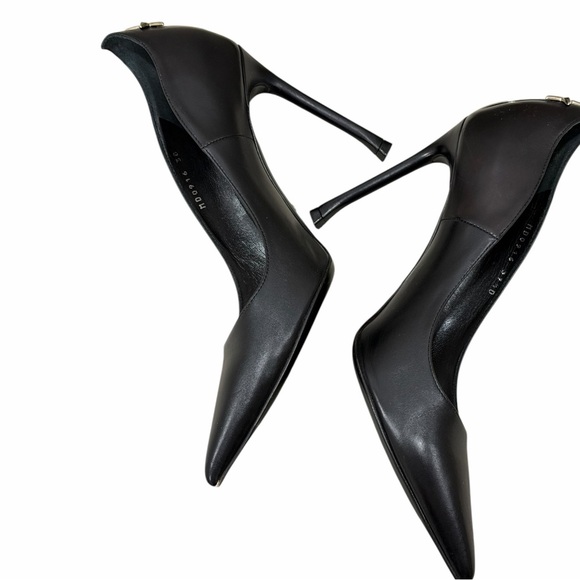 Authentic Christian Dior Dior Nova Pumps Black Leather Star Heel 37.5 10cm Heels - Picture 5 of 12